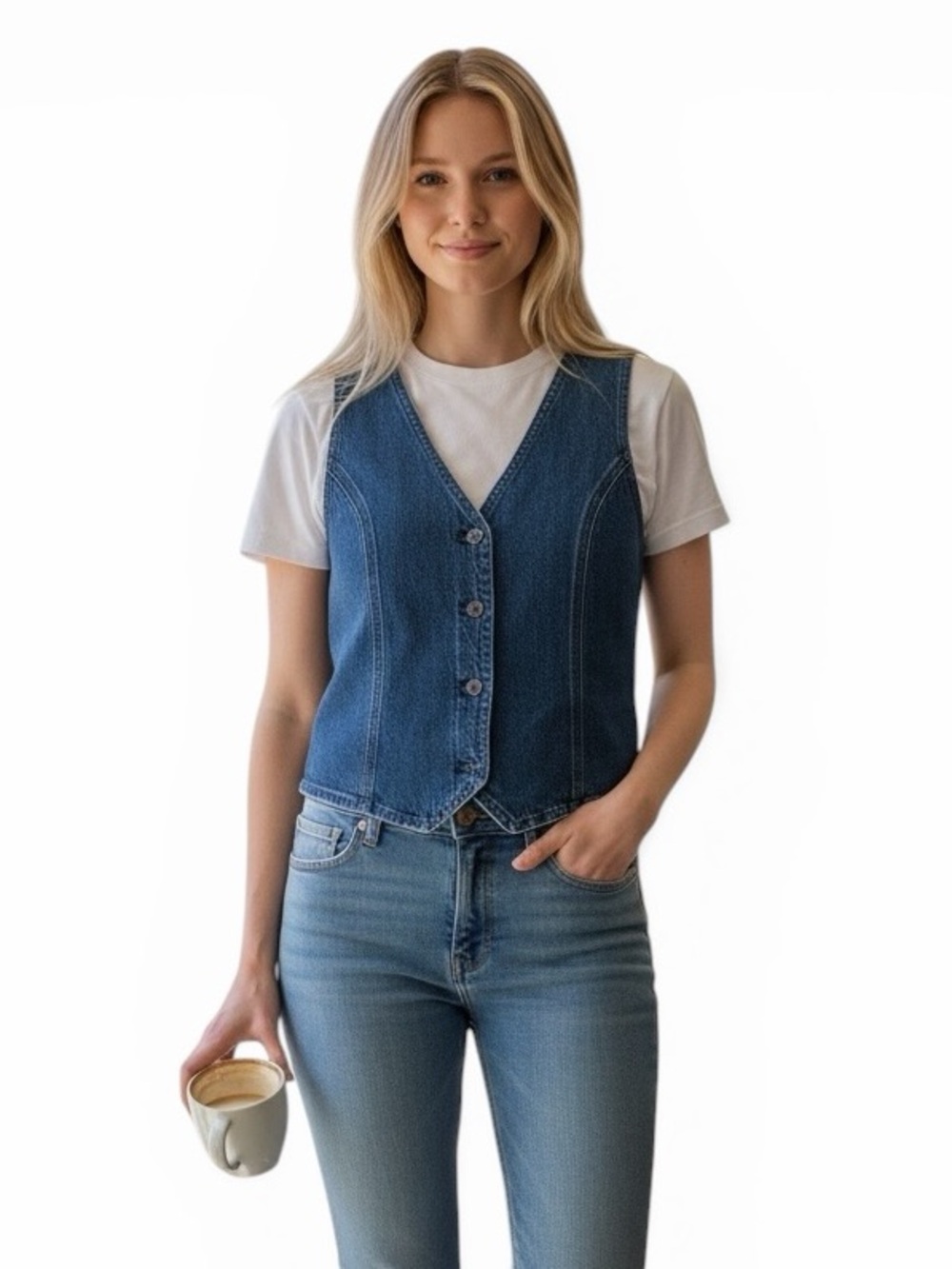 Madewell Indigo Blue Denim Button Vest - Picture 10 of 10
